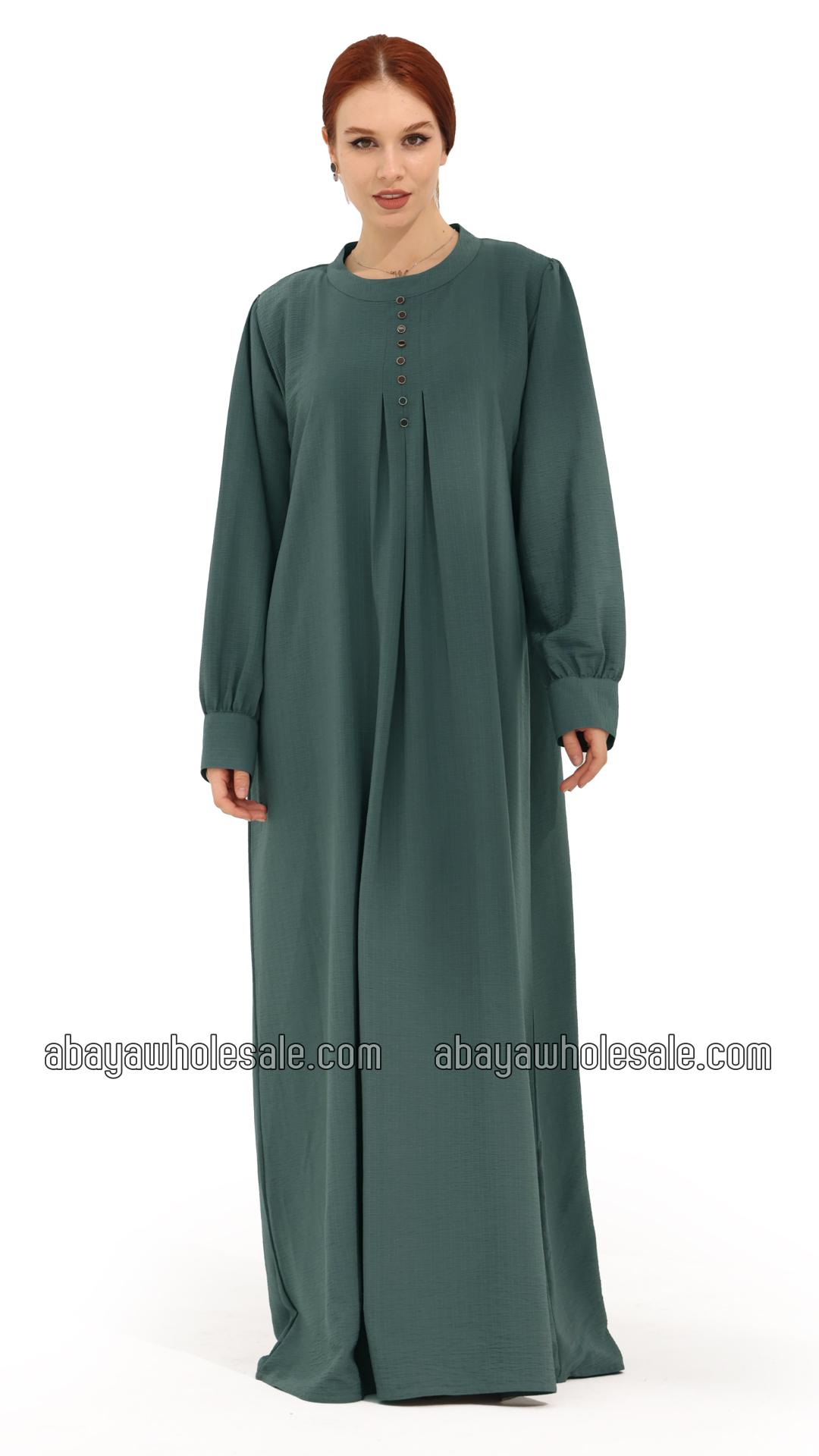 Wholesale Gorgeous Abaya with Show Buttons in Cadet Blue