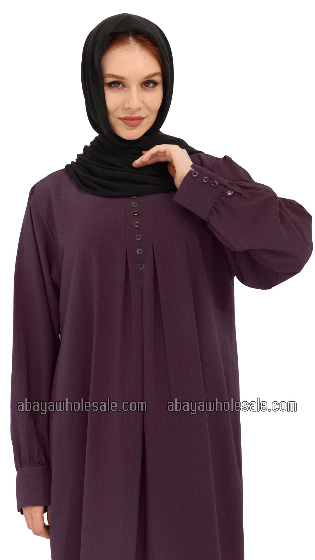 Wholesale Gorgeous Abaya With Show Buttons In Lavender 