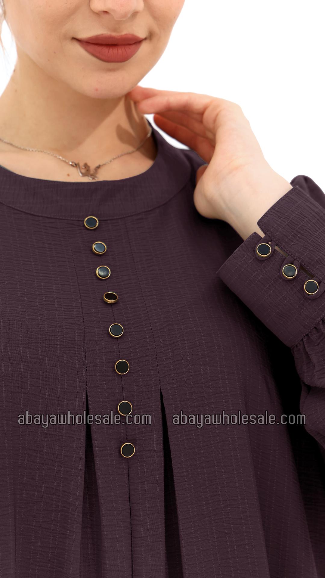 Wholesale Gorgeous Abaya With Show Buttons In Lavender 