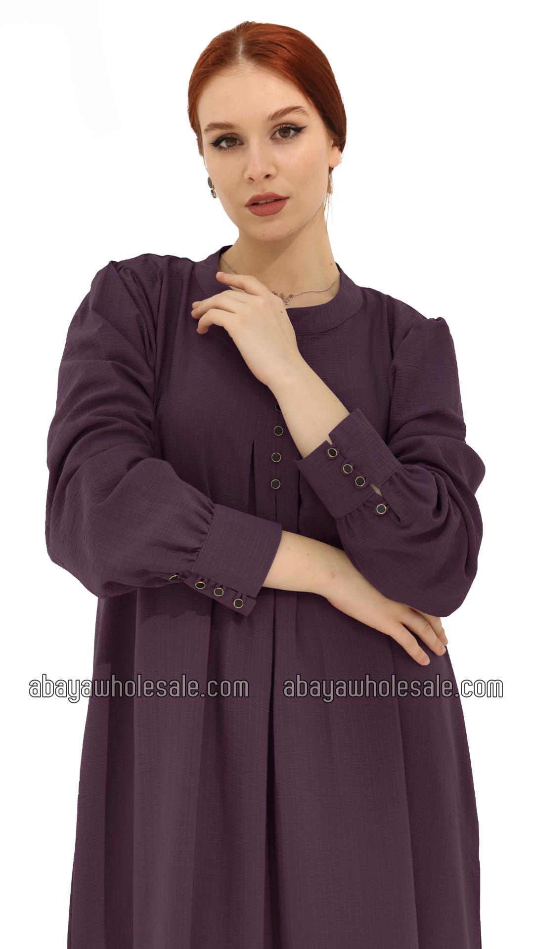 Wholesale Gorgeous Abaya With Show Buttons In Lavender 