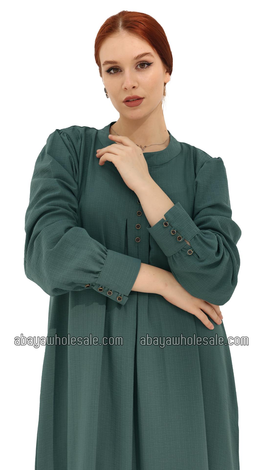 Wholesale Gorgeous Abaya with Show Buttons in Cadet Blue