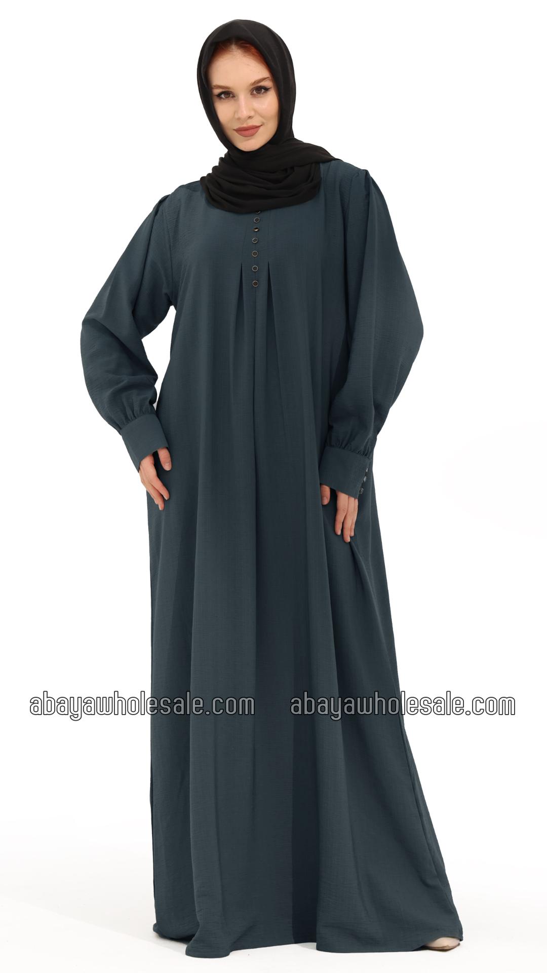 Wholesale Gorgeous Abaya with Show Buttons in Dark Grey