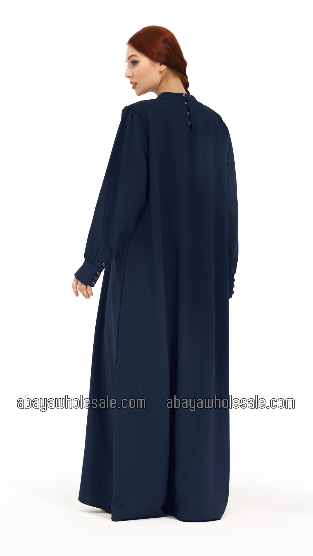 Wholesale Gorgeous Abaya with Show Buttons in Navy Blue