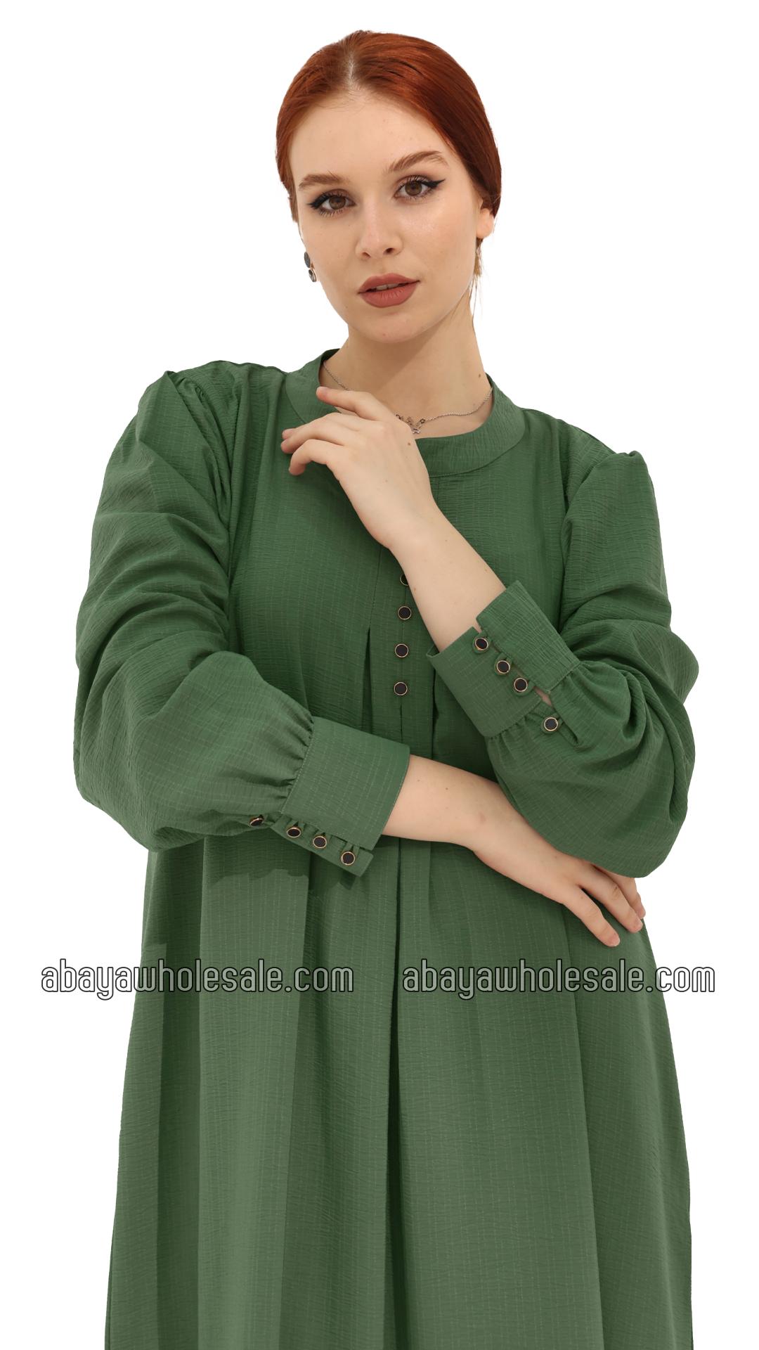 Wholesale Gorgeous Abaya with Show Buttons in Olive 