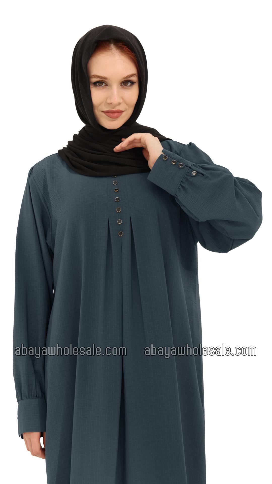 Wholesale Gorgeous Abaya with Show Buttons in Dark Grey