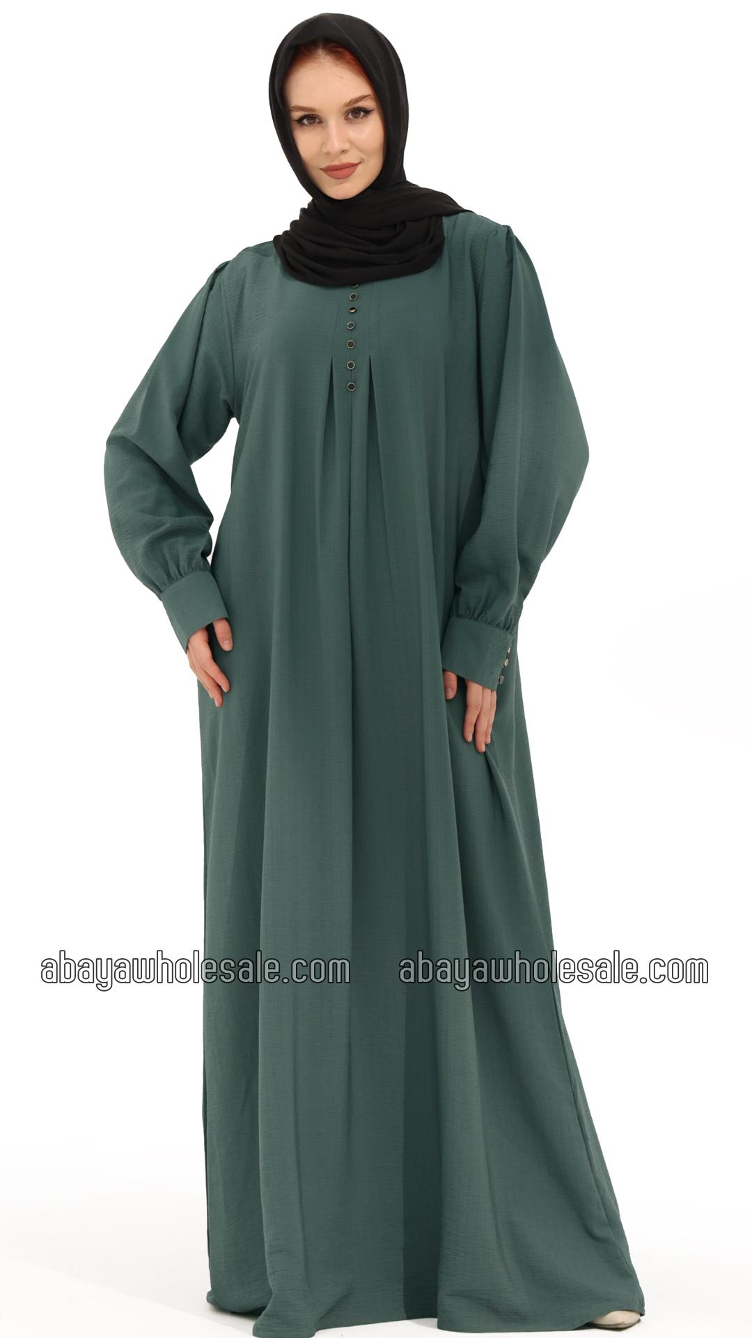 Wholesale Gorgeous Abaya with Show Buttons in Cadet Blue
