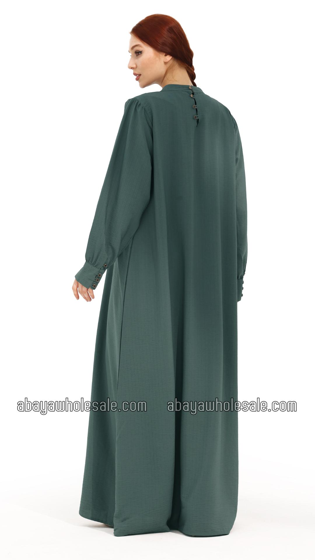 Wholesale Gorgeous Abaya with Show Buttons in Cadet Blue
