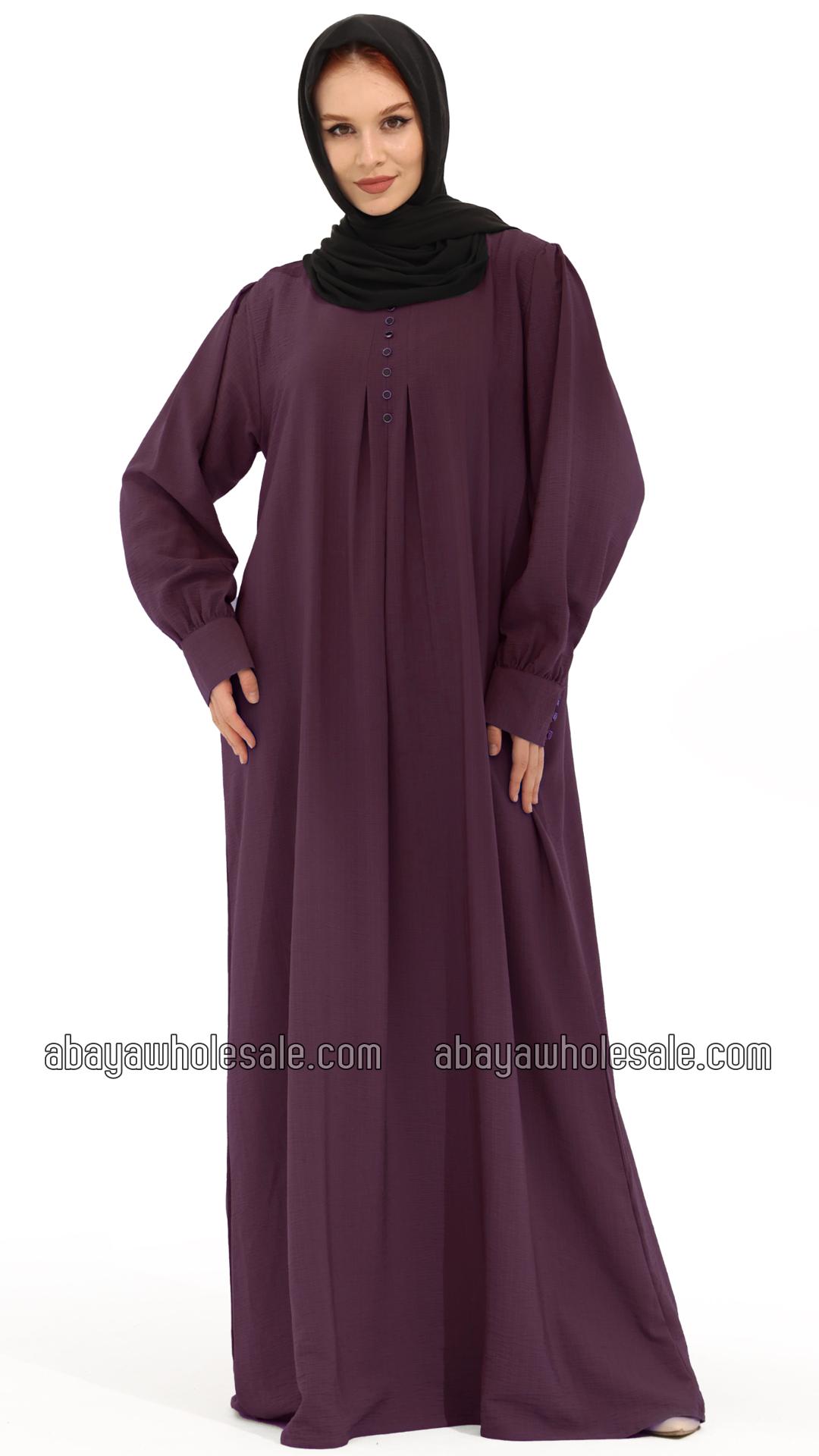 Wholesale Gorgeous Abaya With Show Buttons In Lavender 