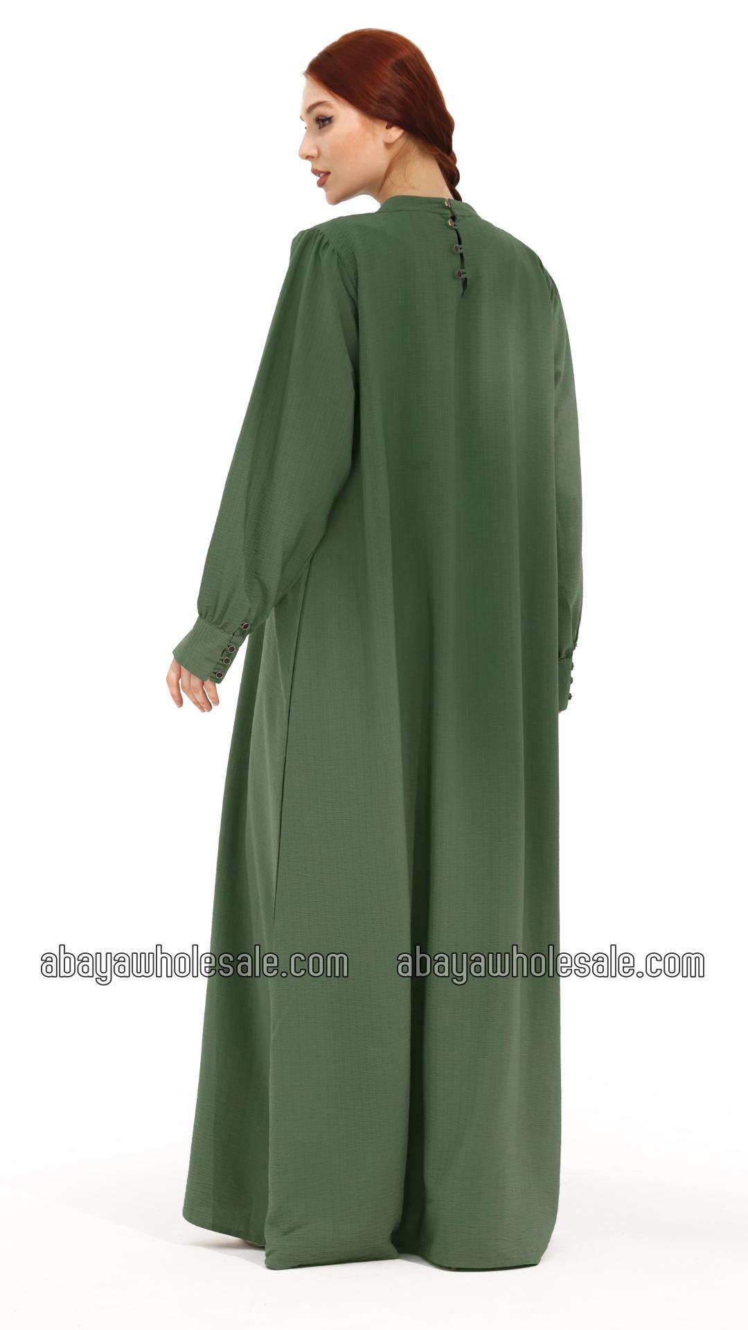 Wholesale Gorgeous Abaya with Show Buttons in Olive 