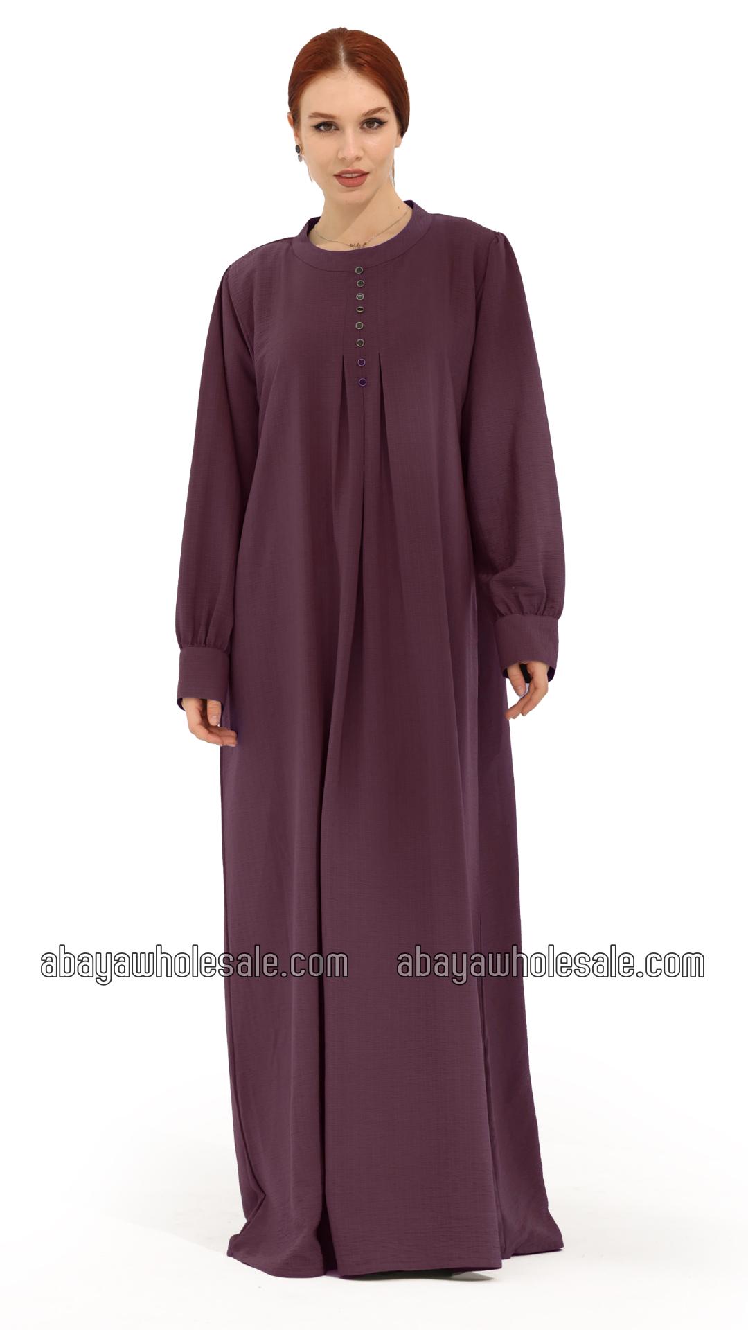 Wholesale Gorgeous Abaya With Show Buttons In Lavender 