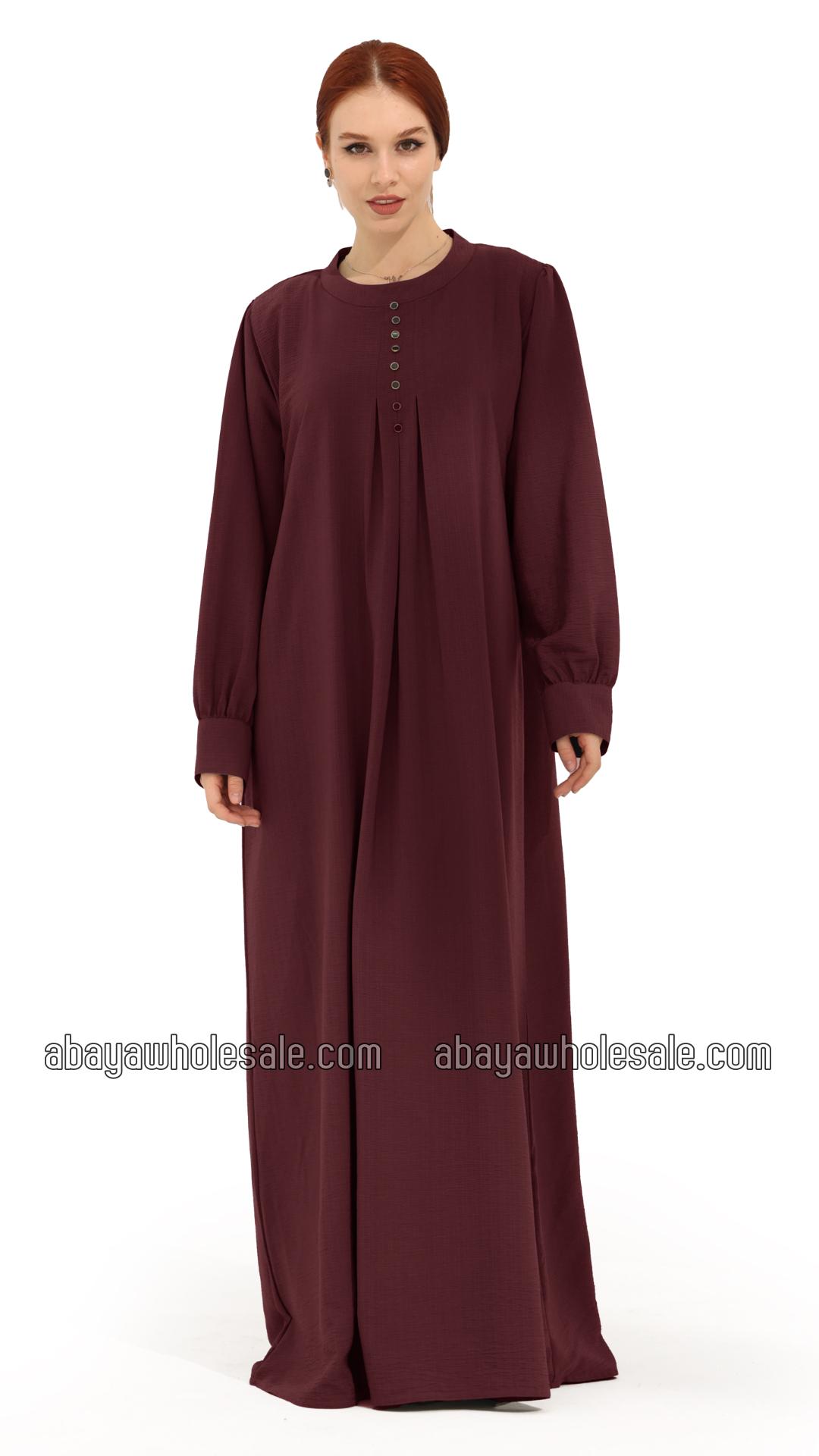 Wholesale Gorgeous Abaya with Show Buttons in Maroon