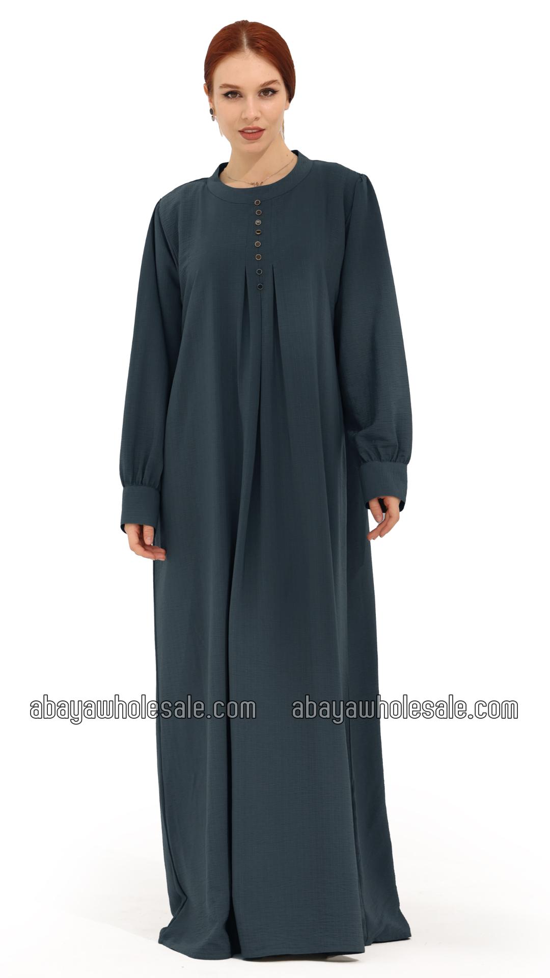 Wholesale Gorgeous Abaya with Show Buttons in Dark Grey