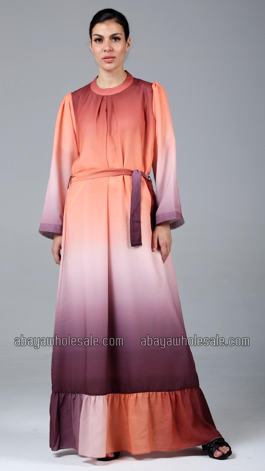 Wholesale Stylish MultiColored Ombre Formal Gown