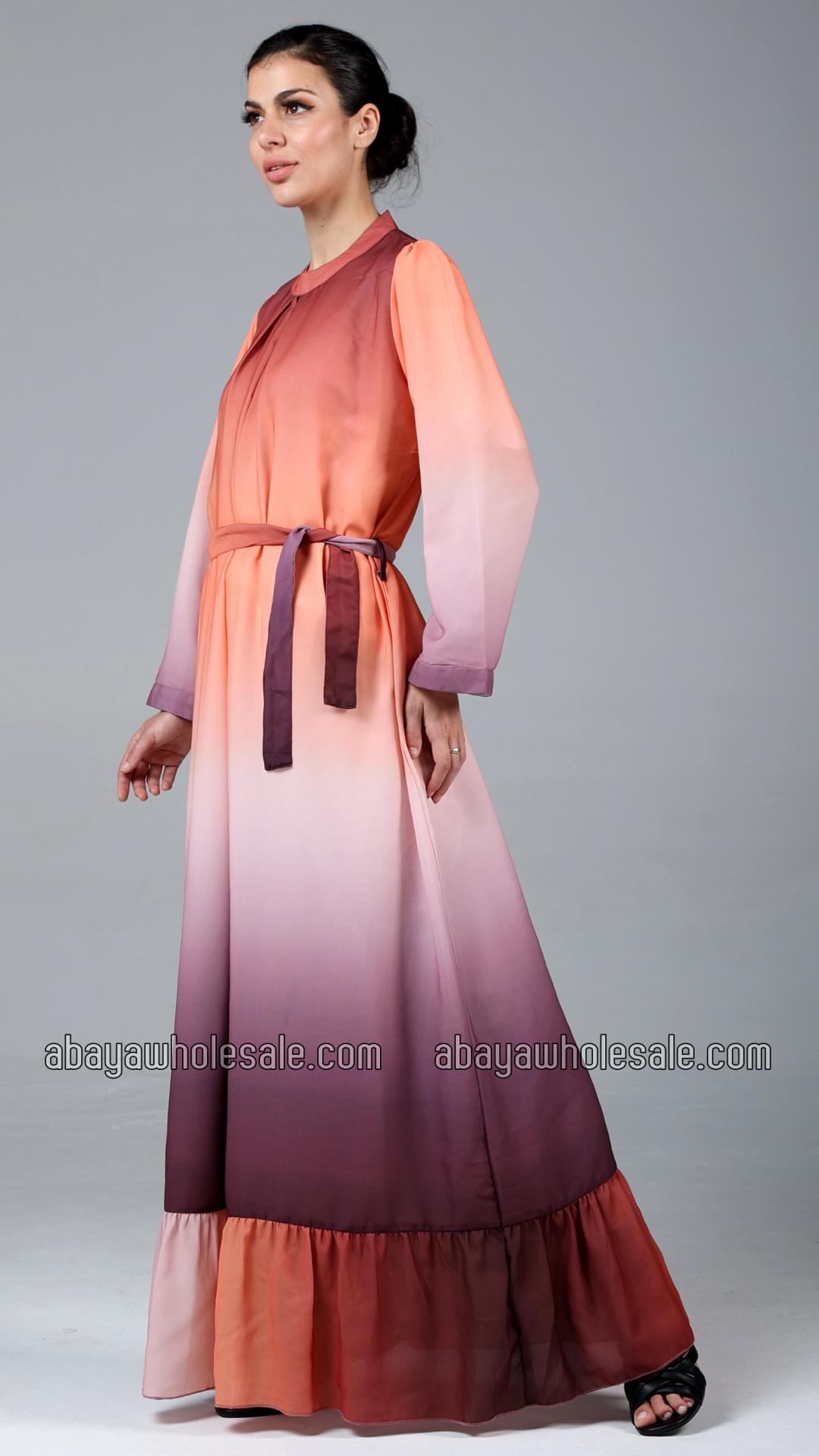 Wholesale Stylish MultiColored Ombre Formal Gown