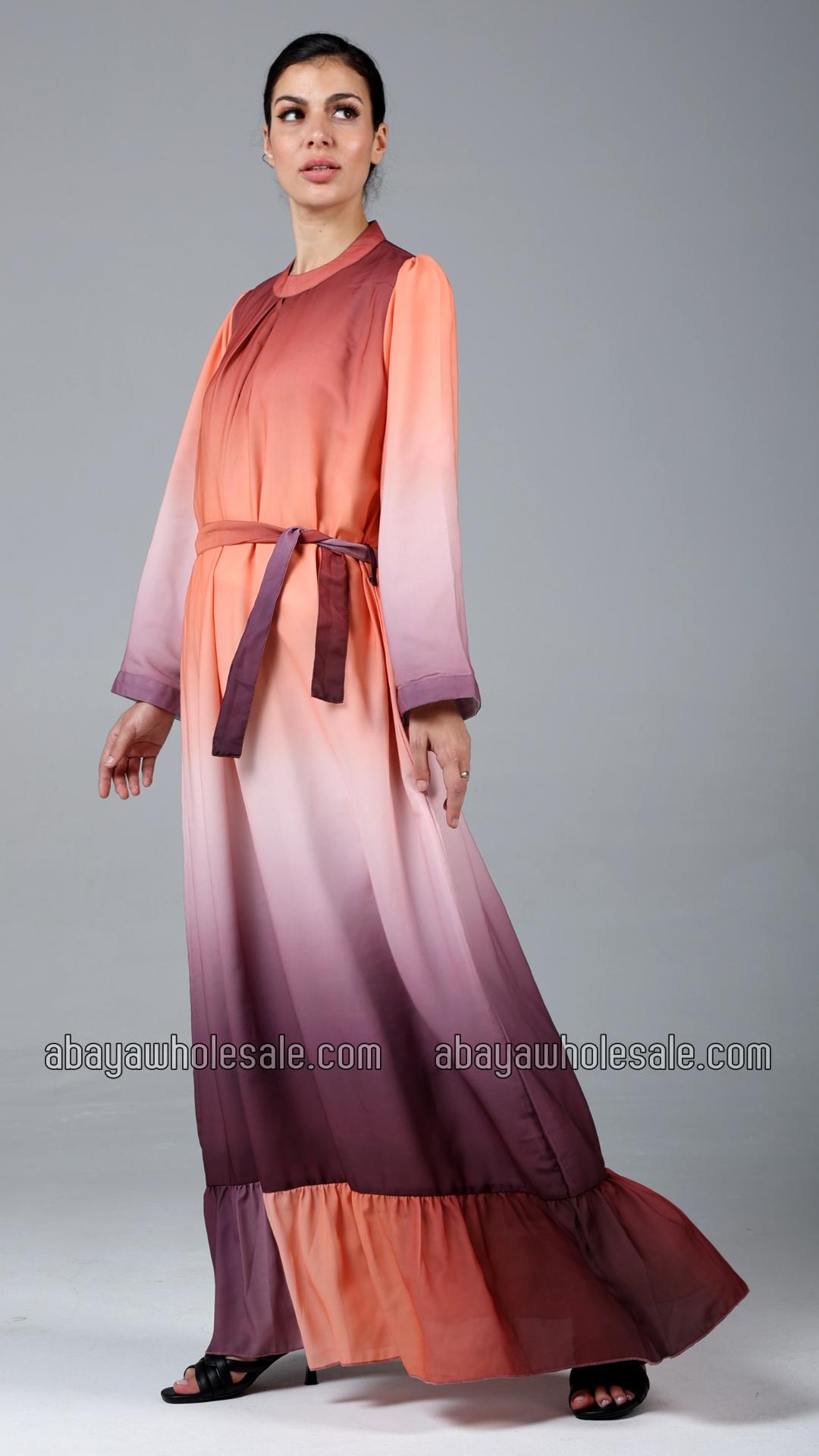 Wholesale Stylish MultiColored Ombre Formal Gown