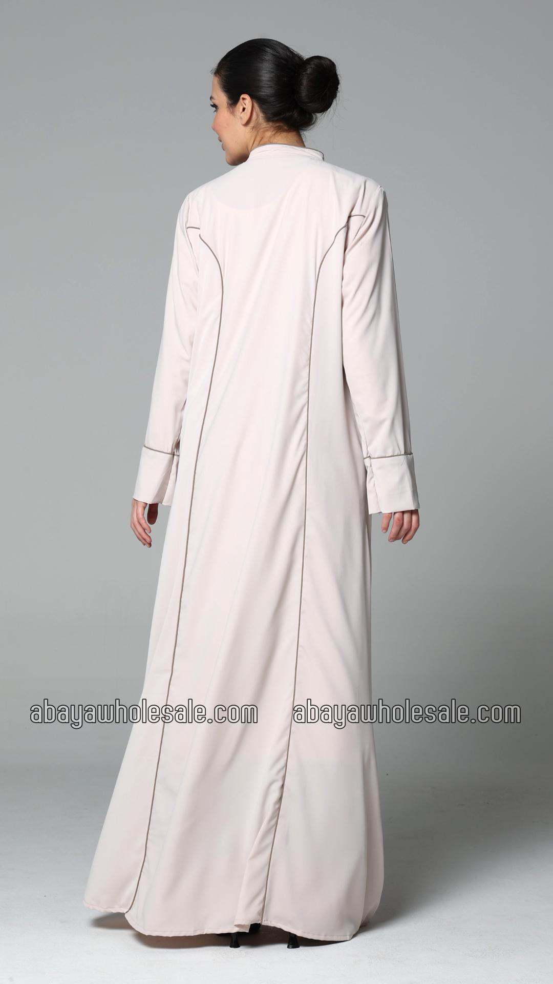 Wholesale Elegant Abaya with Two Side Pockets and Piping Design
