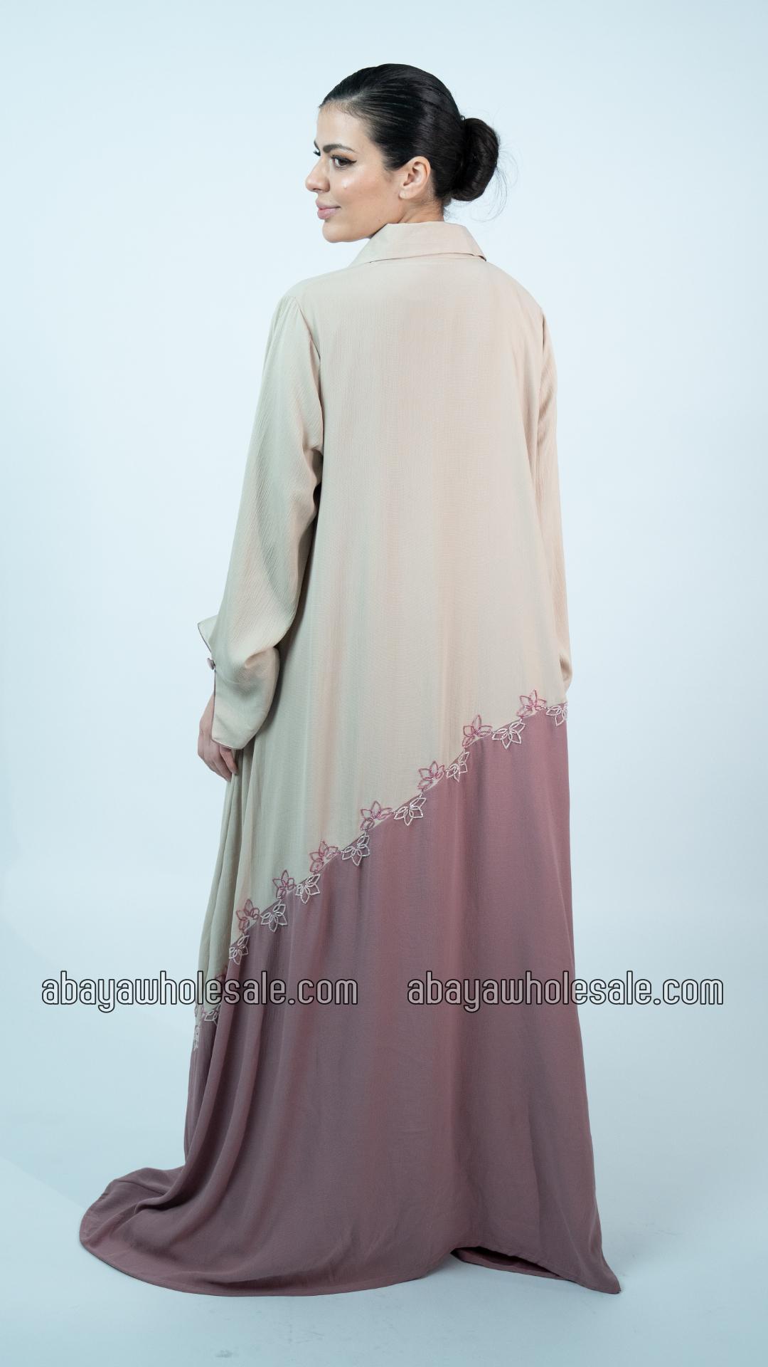 Wholesale Stylish FloralDesigned Front Open Abaya